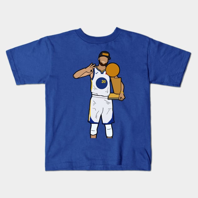 Steph Curry Championship - Golden State Warriors Kids T-Shirt by xavierjfong